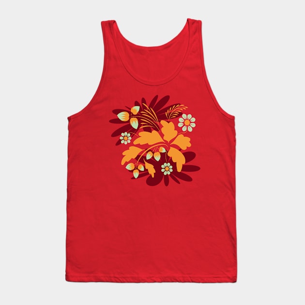 Folk floral art print  Flowers abstract art  poster Tank Top by Eskimos